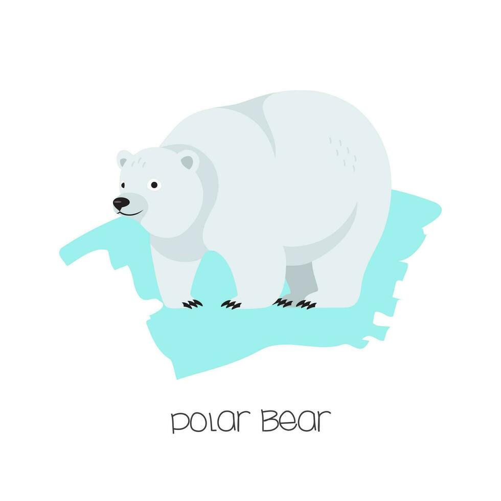 polar oso en el antecedentes con un pincelada. vector plano imagen de un animal. aislado en blanco antecedentes