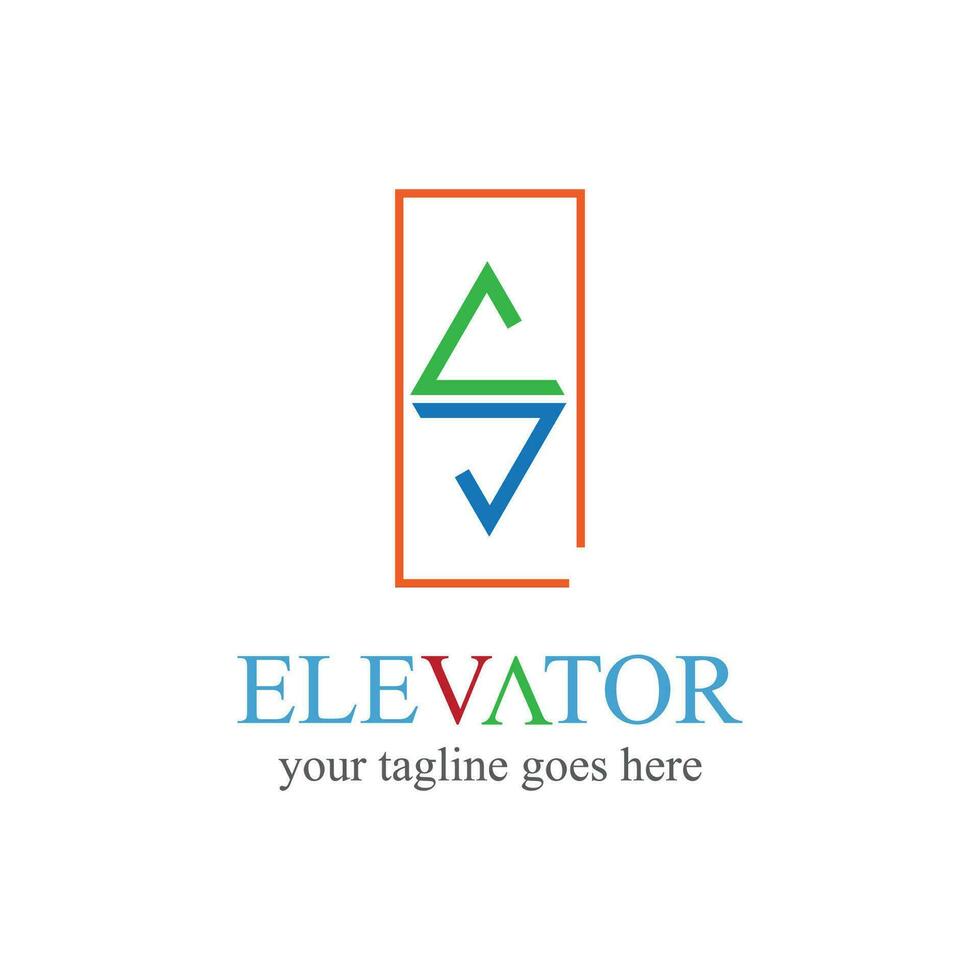 Lift and elevator logo design minimal logotype vector template