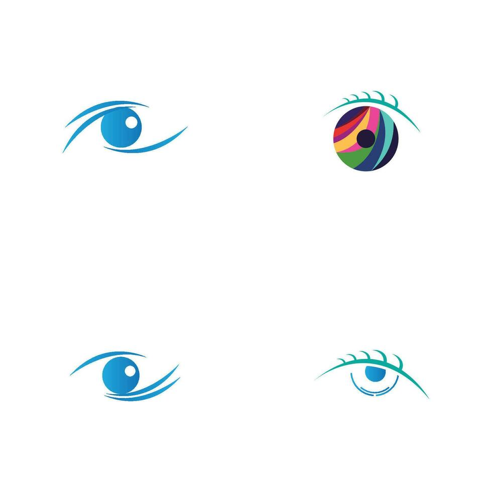 Contact Lenses Eye Vision Spark Colorful Logo Design Inspiration vector