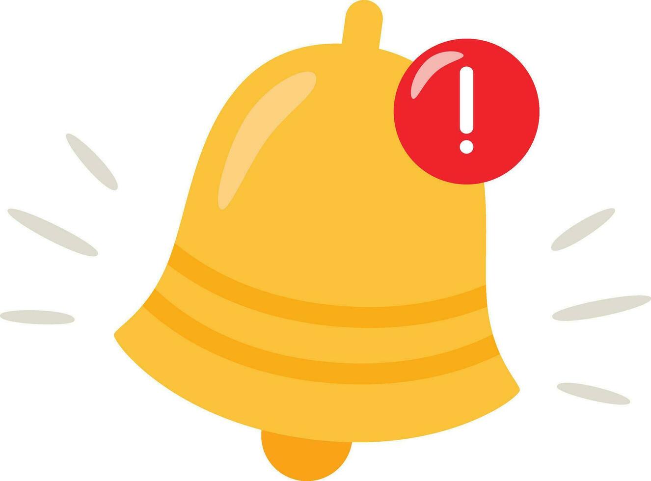 Notification bell icon. The golden alert bell is shaking. vector