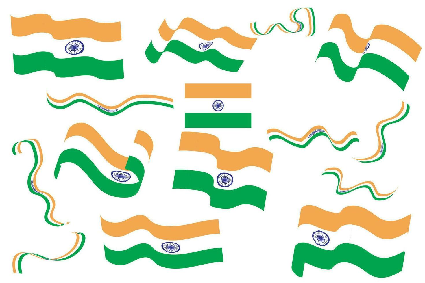 Vector Collection flag and Ribbon India
