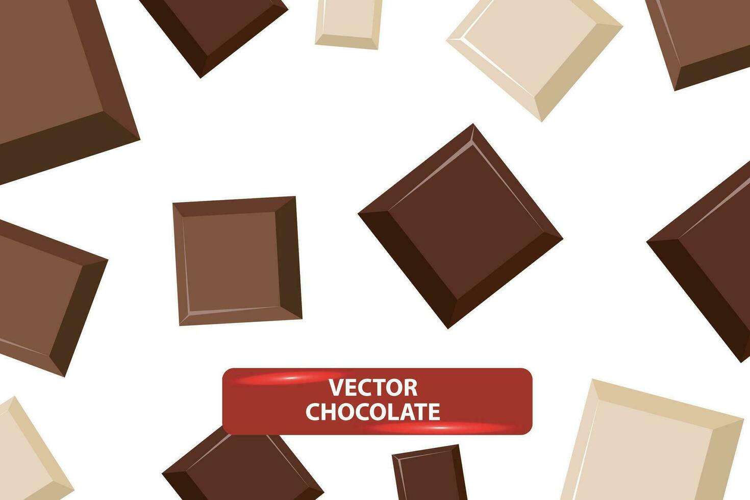 vector object chocolate white box and flying chocolate