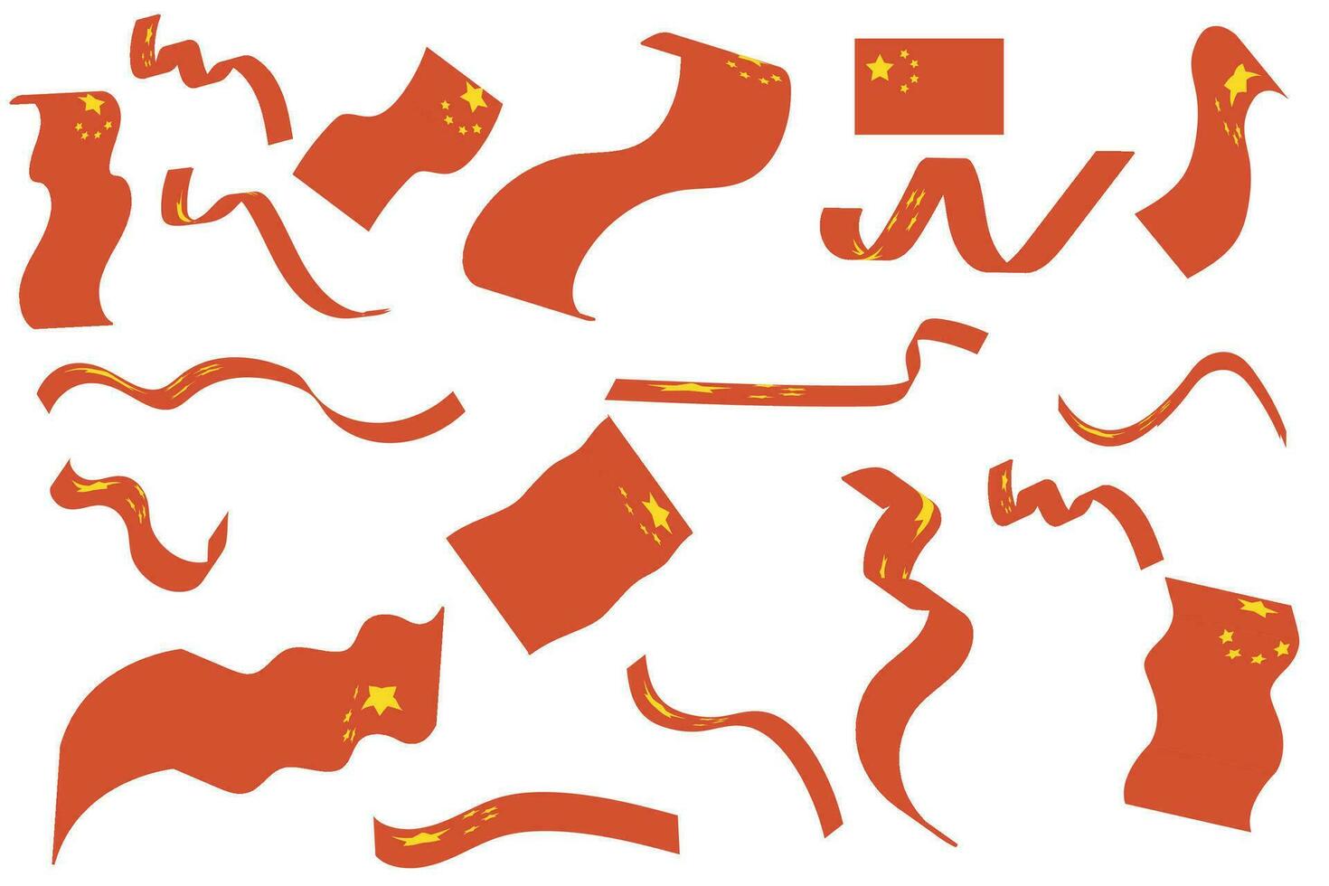 Vector Collection flag and ribbon Chinese