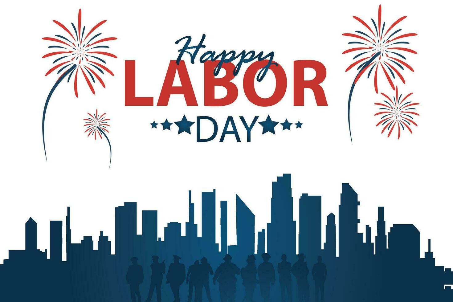 happy labor day 04 September, banner, social media post, flyer or greeting card with worker and