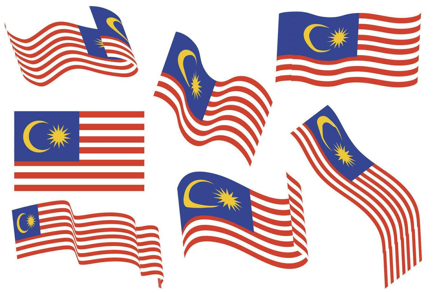 vector conjunto bandera y cinta malasio