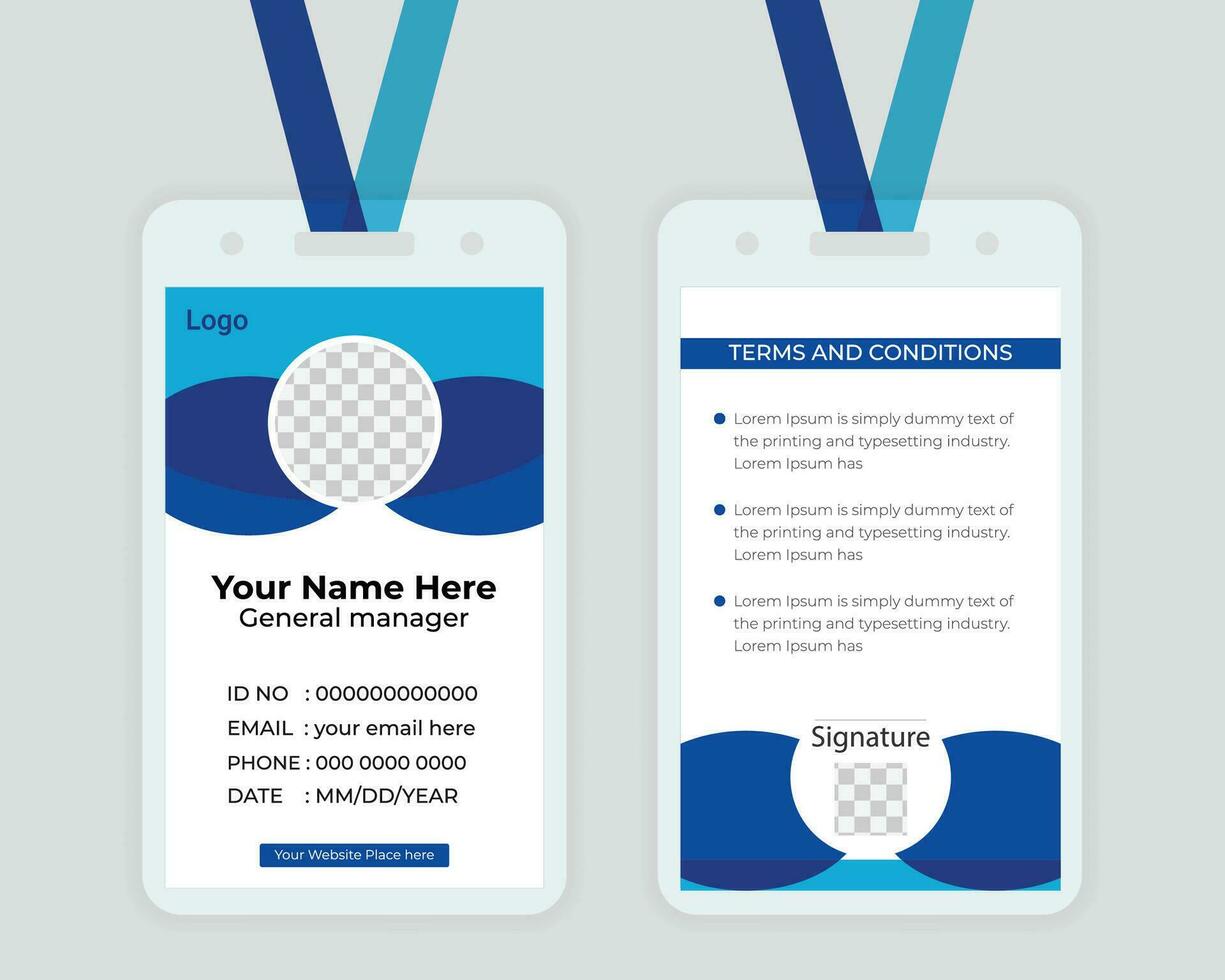 carné de identidad tarjeta diseño modelo para tu corporativo negocio vector