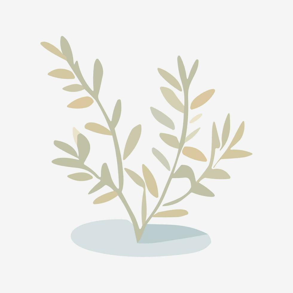 Illustration of olive tree branches in a flat style. Vector illustration