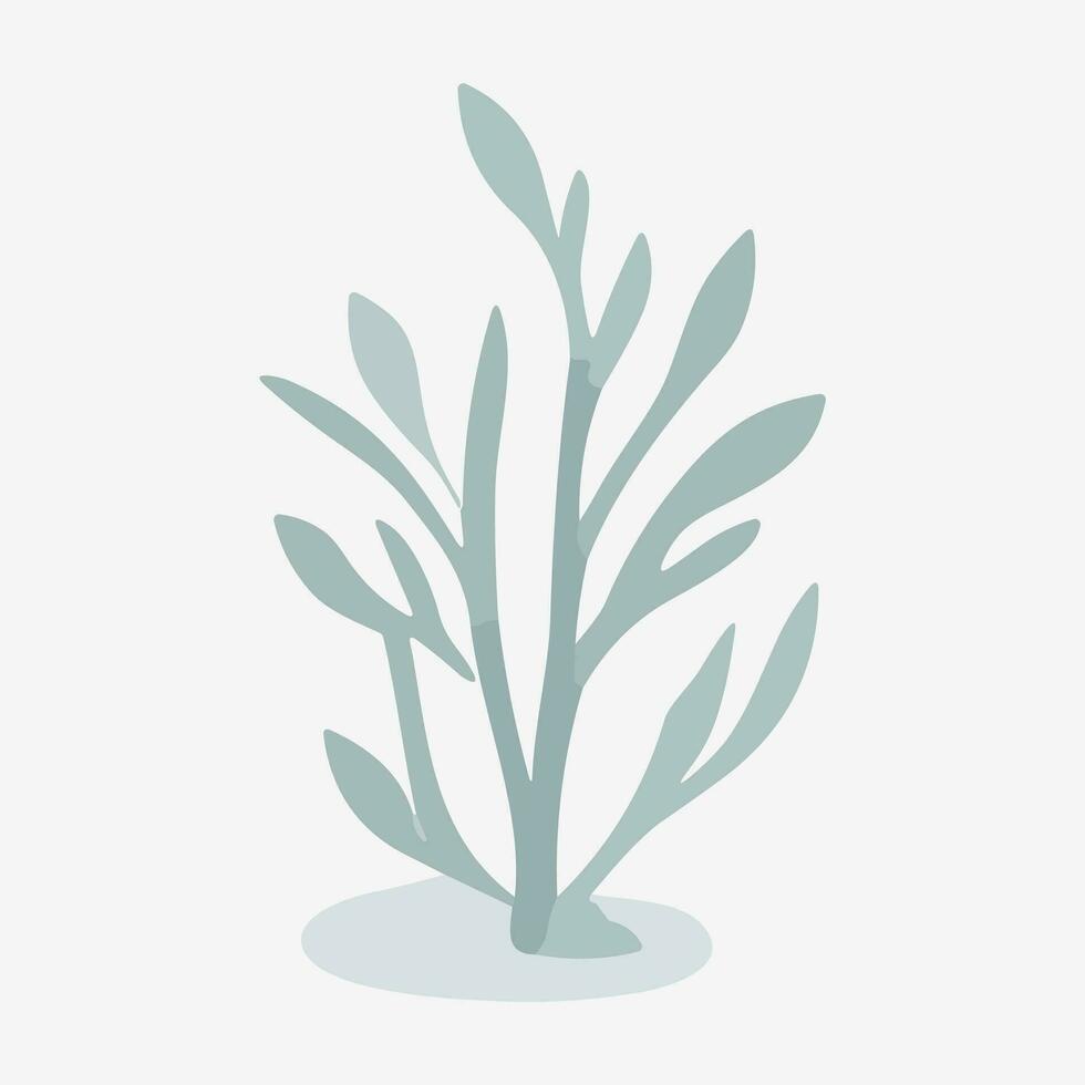 Illustration of an isolated seaweed icon in a flat style. vector