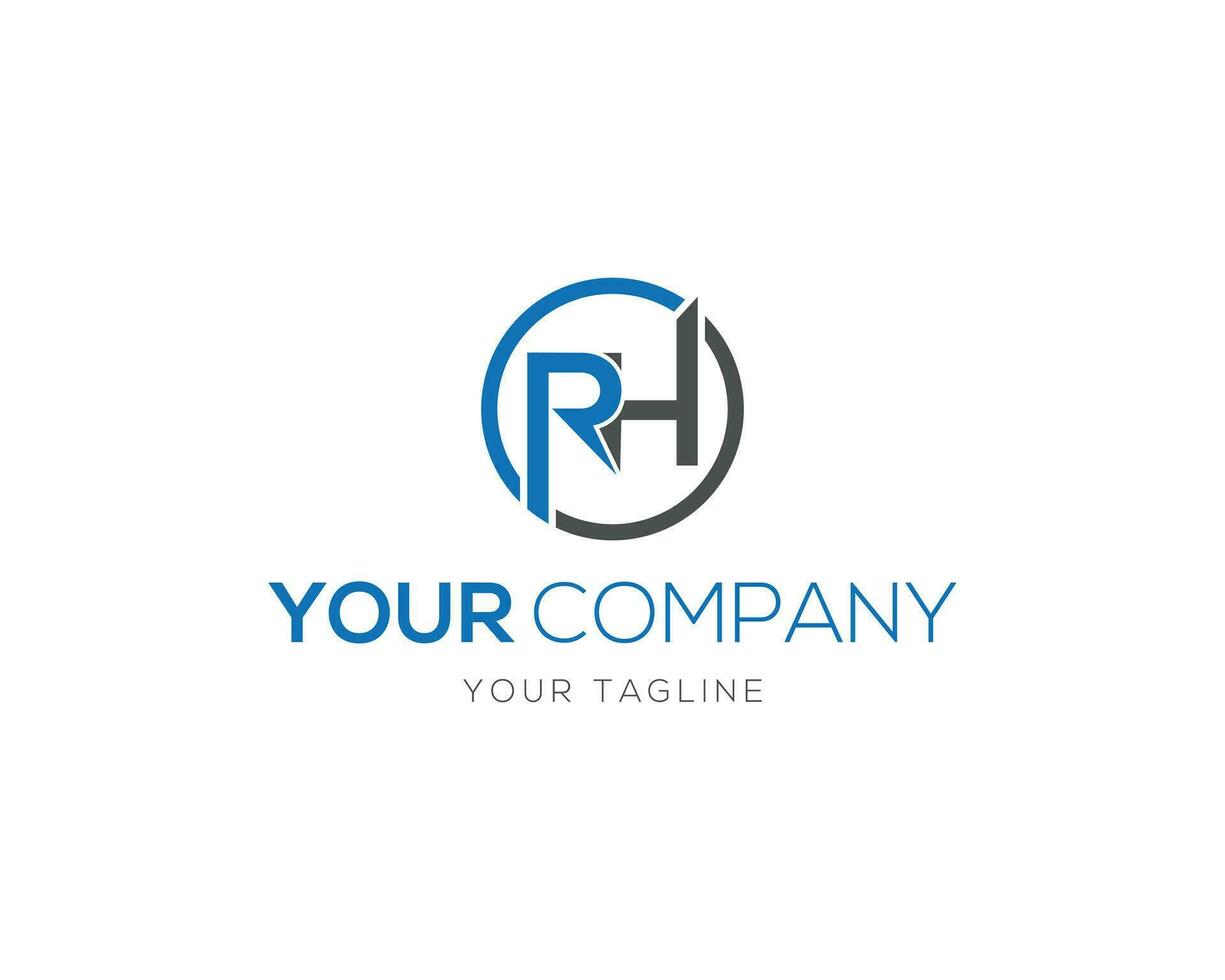 Alphabet letter RH monogram logo. vector design template.