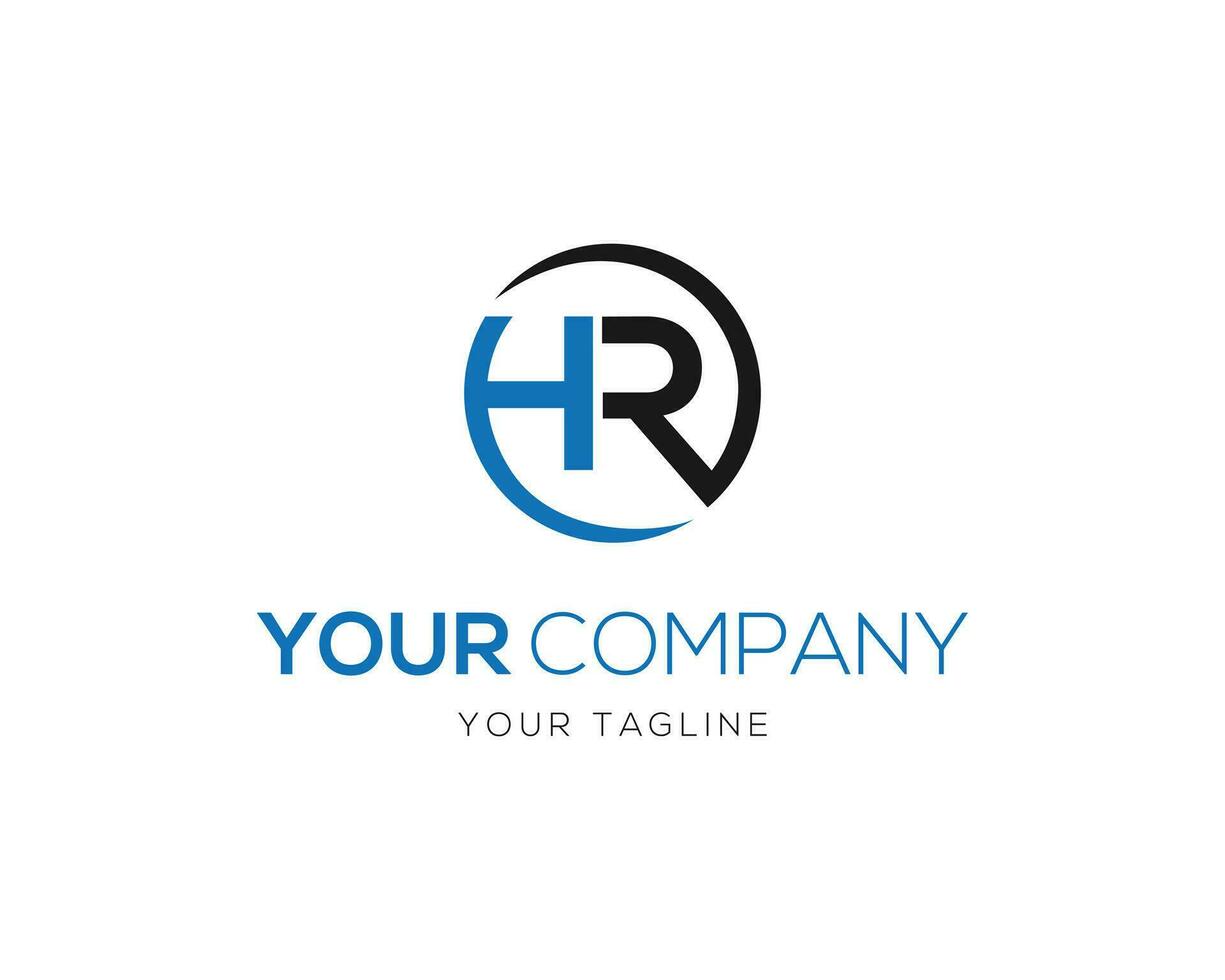 Abstract HR letter Logo Design Symbol Vector Icon.
