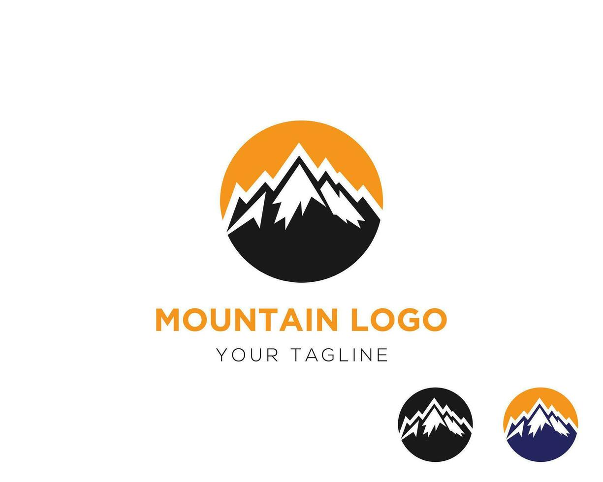 paisaje montaña minimalista logo diseño vector modelo.