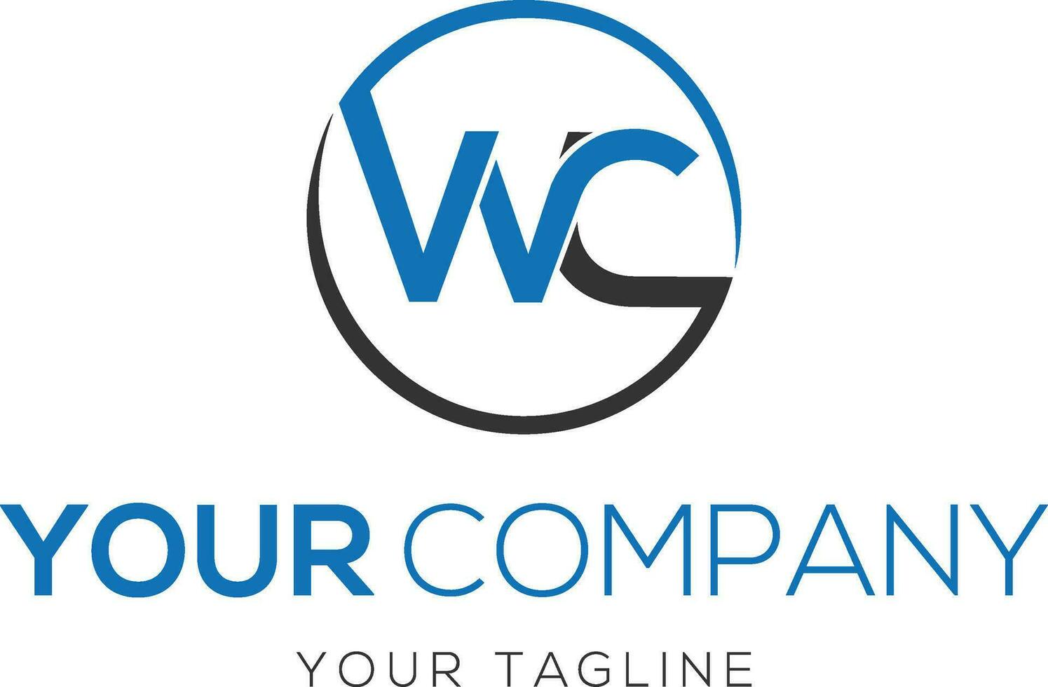 WC abstract letters icon vector template.