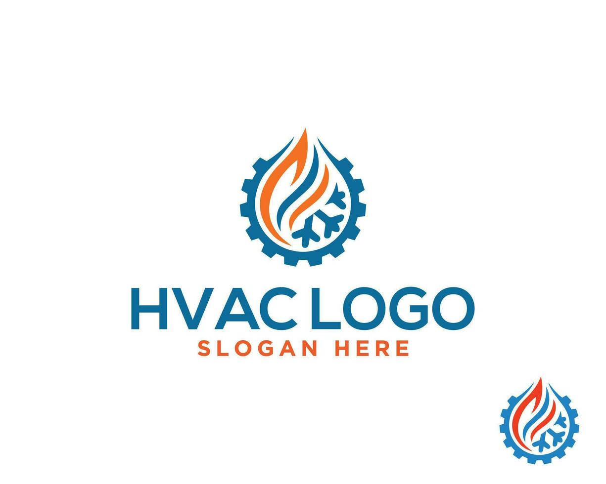 HVAC service logo design template vector icon.