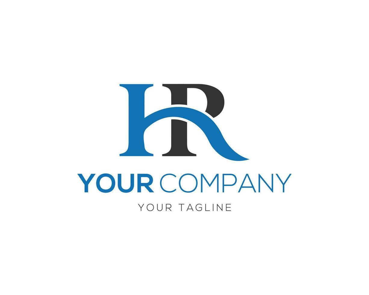 Letter HR Abstract Monogram Logo Design Vector Template.