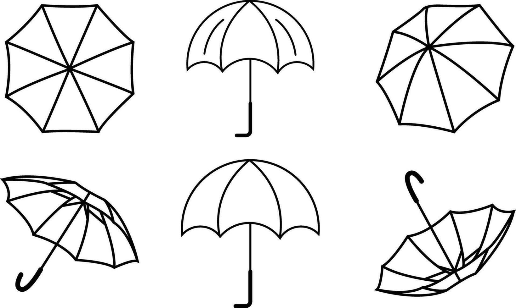 paraguas línea Arte icono diseño . vector