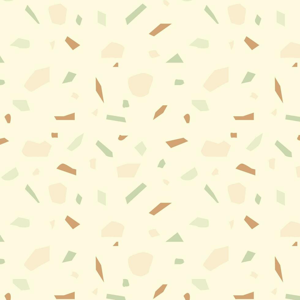 Seamless background with marble pattern. Brown, green, yellow drawings on light yellow background. vector