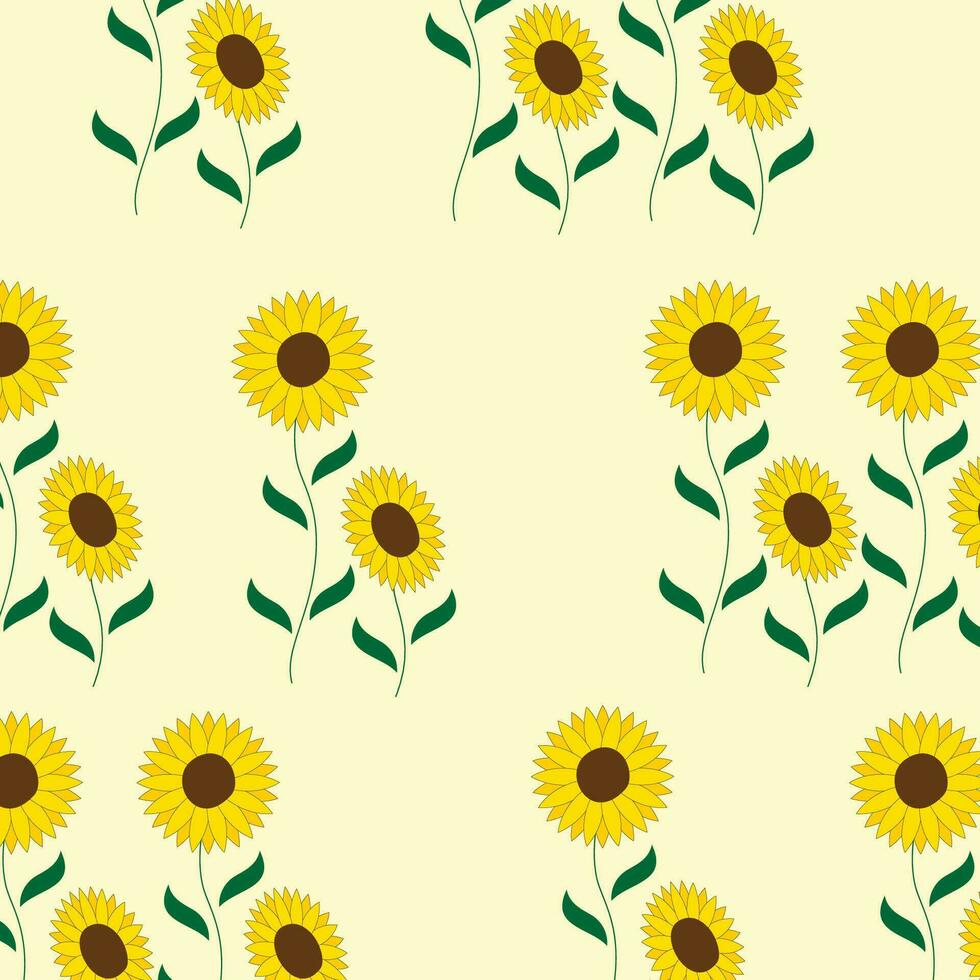 Sunflower seamless pattern vector