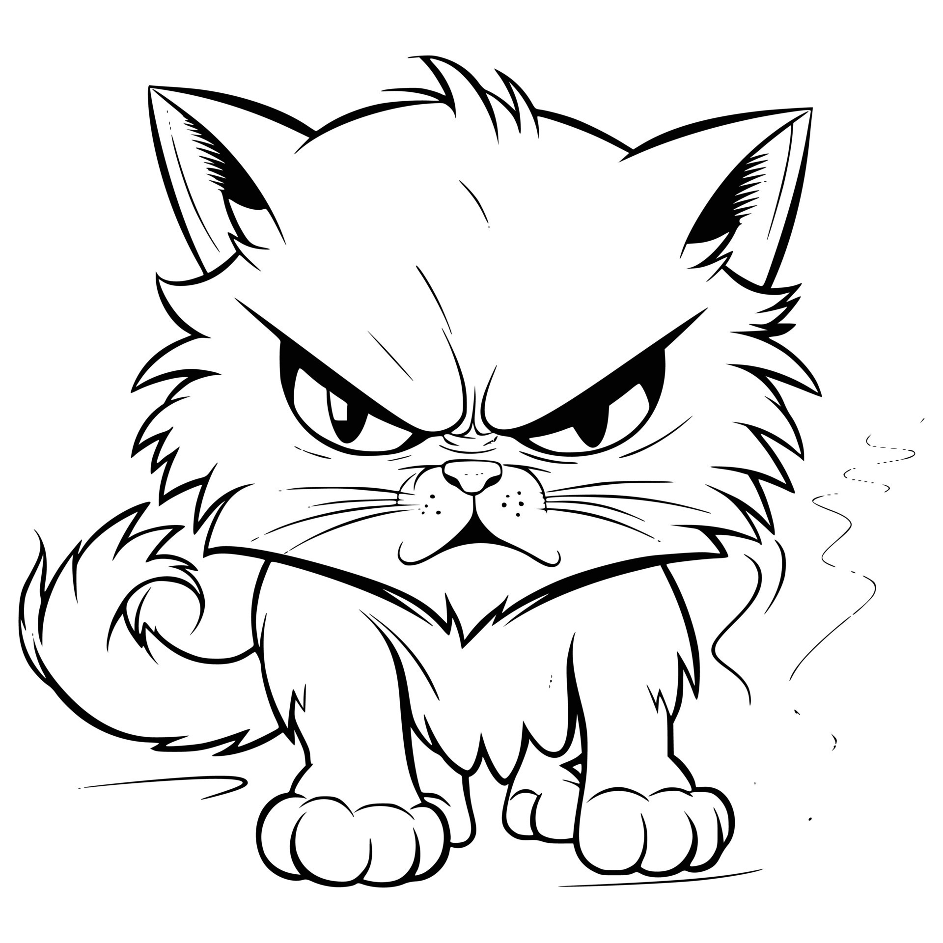 Angry Cat Coloring Pages for Kids 959595 27497654 Vector Art at