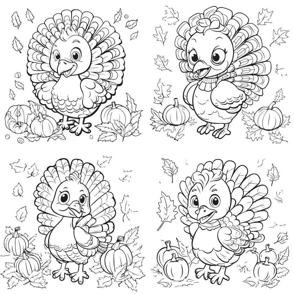 thanksgiving coloring page vector