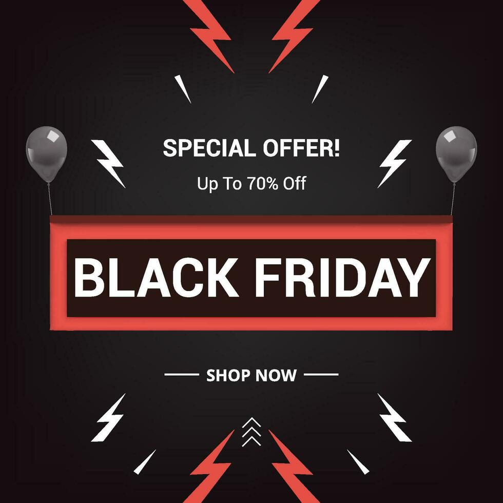 Black Friday sale 3d promotional banner template vector