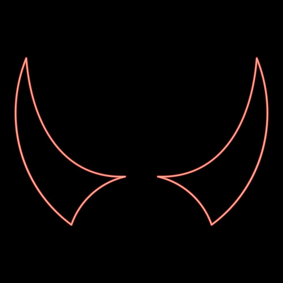 Neon horn of devil horns monster from hell Halloween carnival ...
