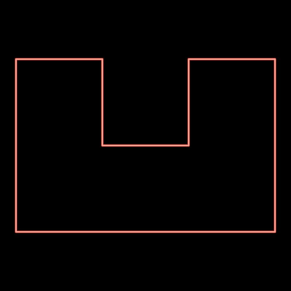 Neon pit with square hole ground dimple red color vector illustration image flat style