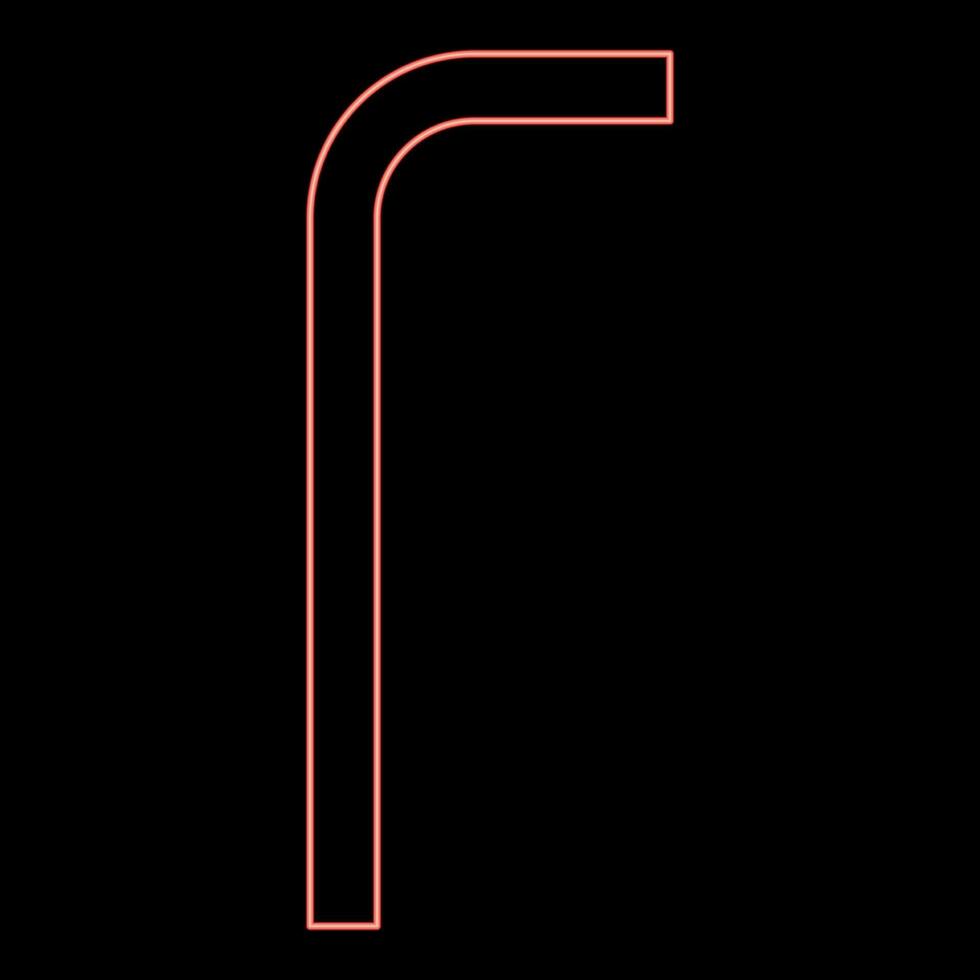 Neon hex key hex key wrenche tool fixing concept red color vector illustration image flat style