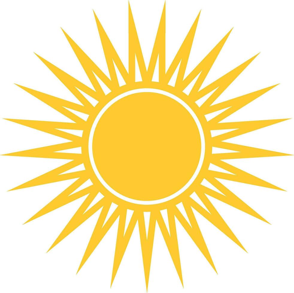 Yellow Flat Sun Element vector