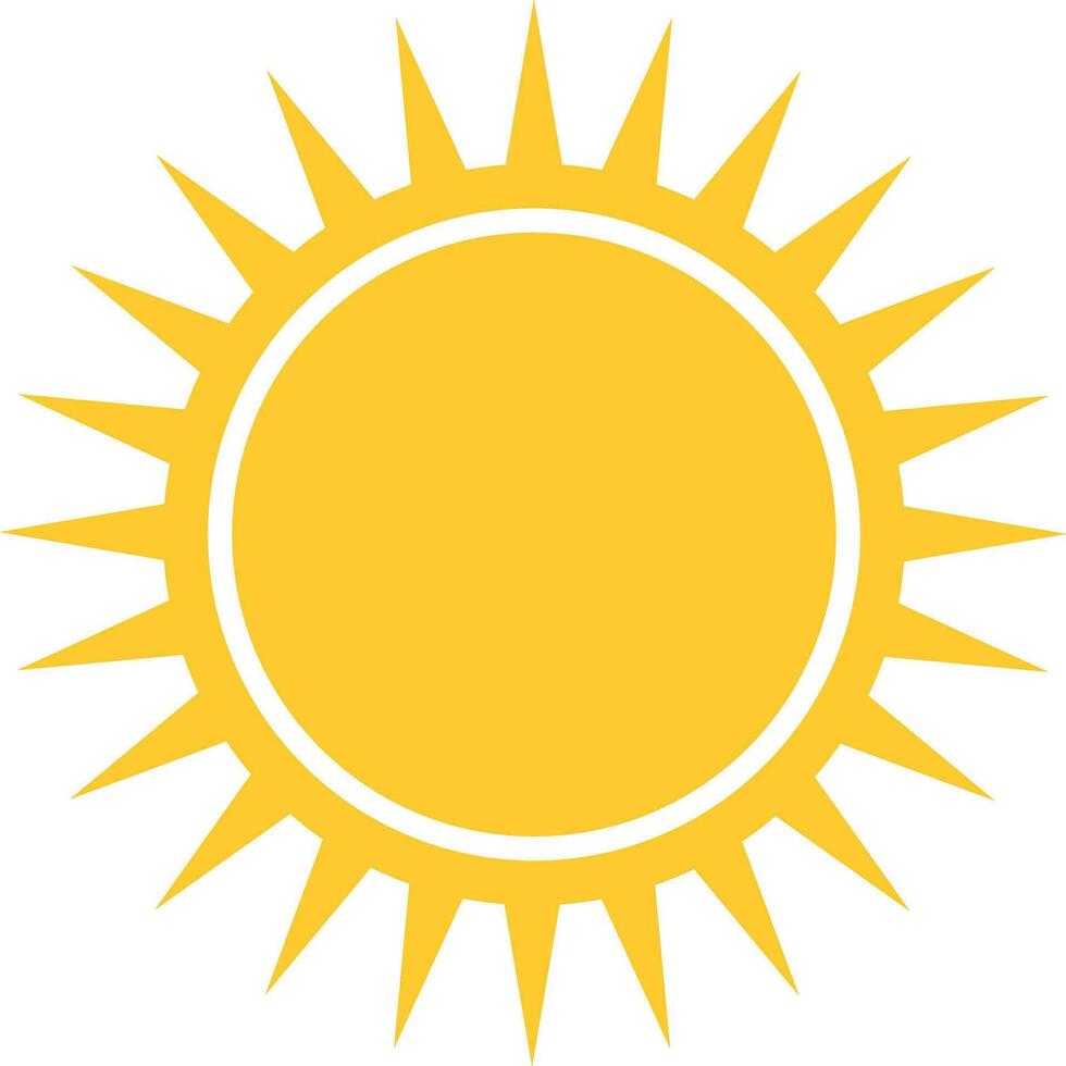 Yellow Flat Sun Element vector