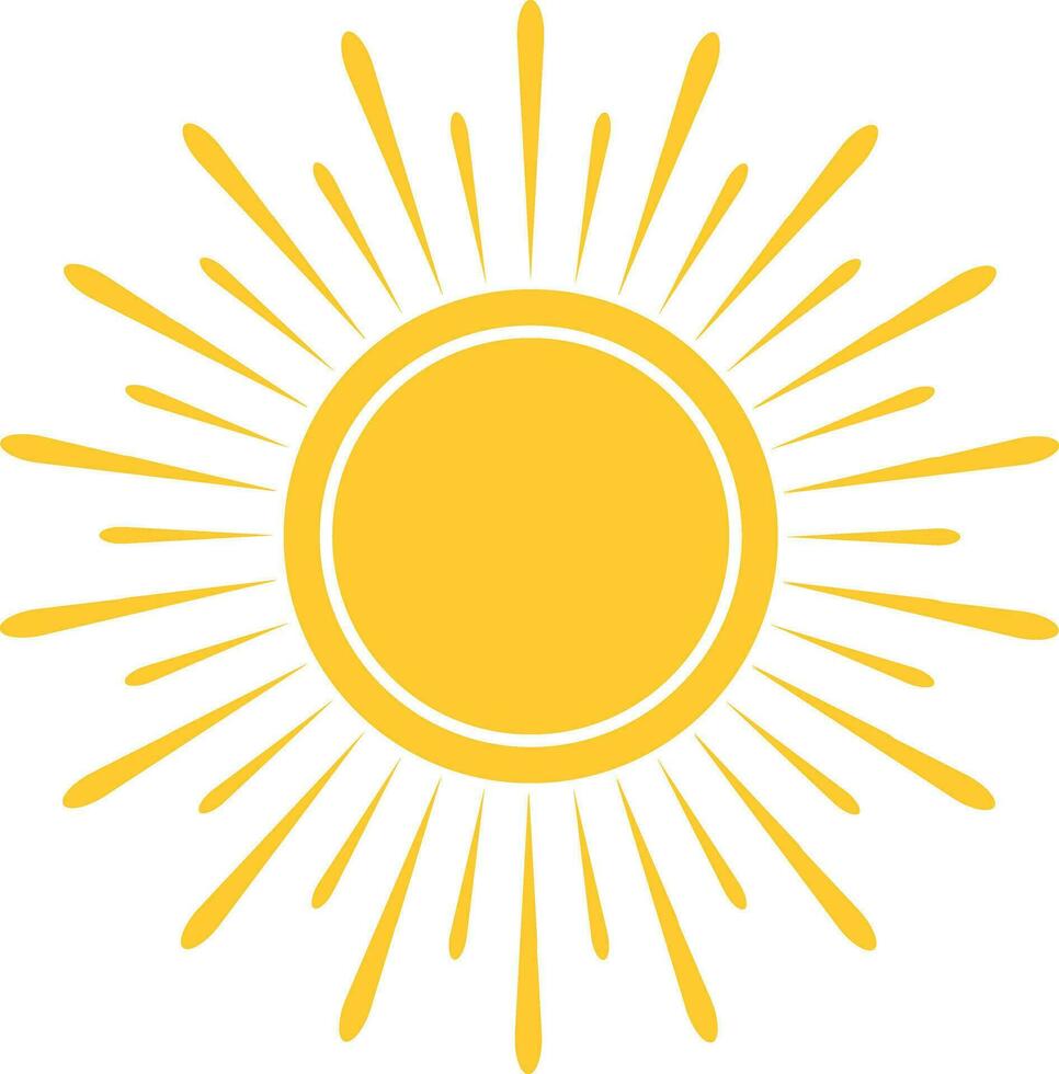 Yellow Flat Sun Element vector