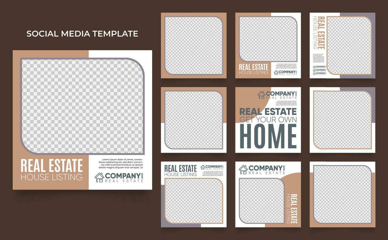 social media template banner house architecture service promotion vector