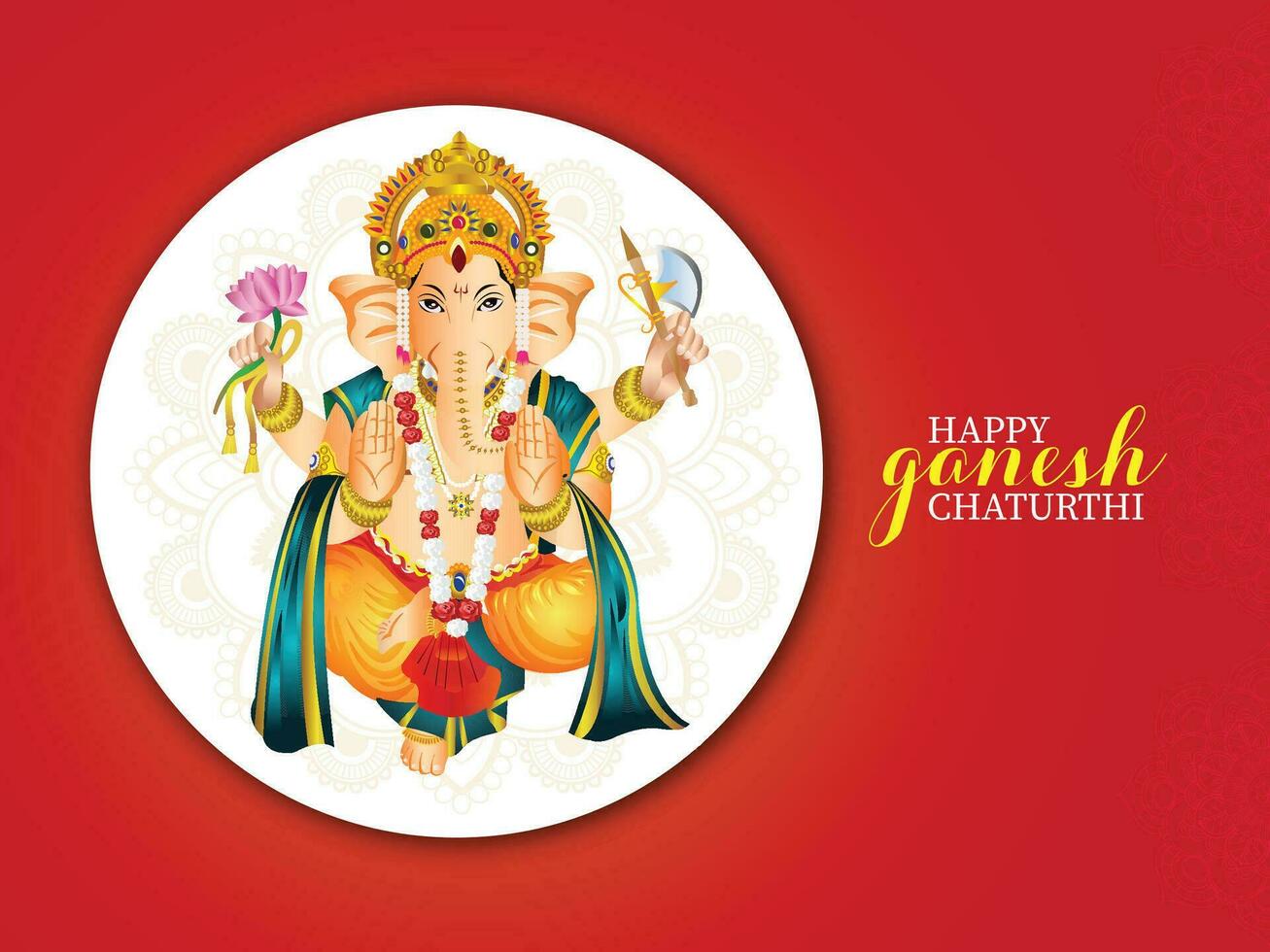 Happy ganesh chaturthi indian festival vector