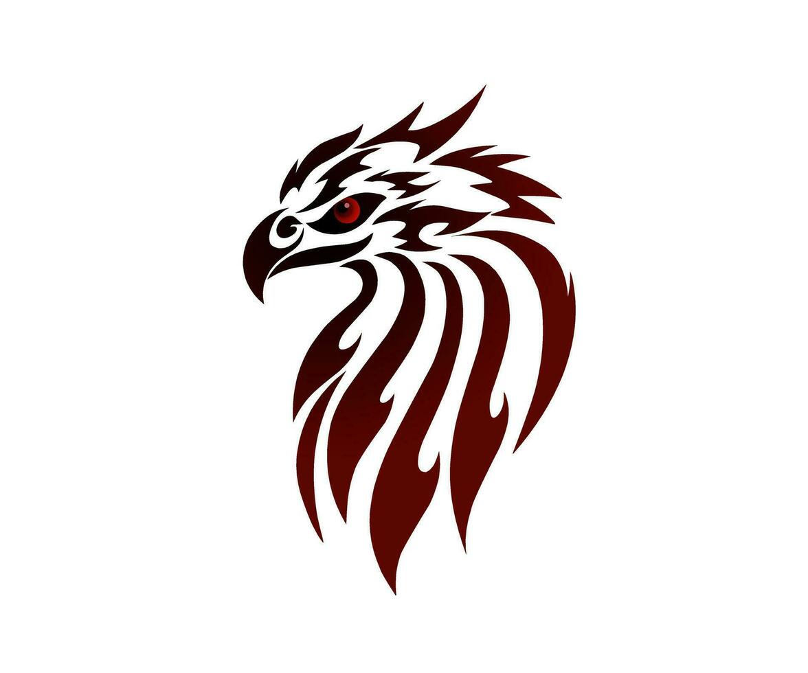 Illustration vector graphic of tribal art design head eagle