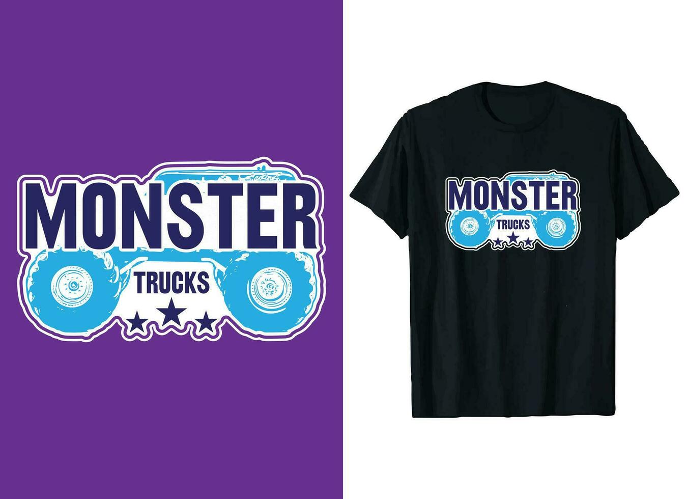 Monster Truck T-shirt Design. vector