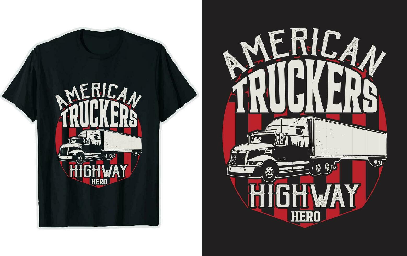 Truck Driver Vector T-Shirt Design Graphic.