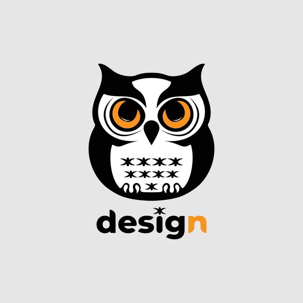 Owl eyes logo design vector