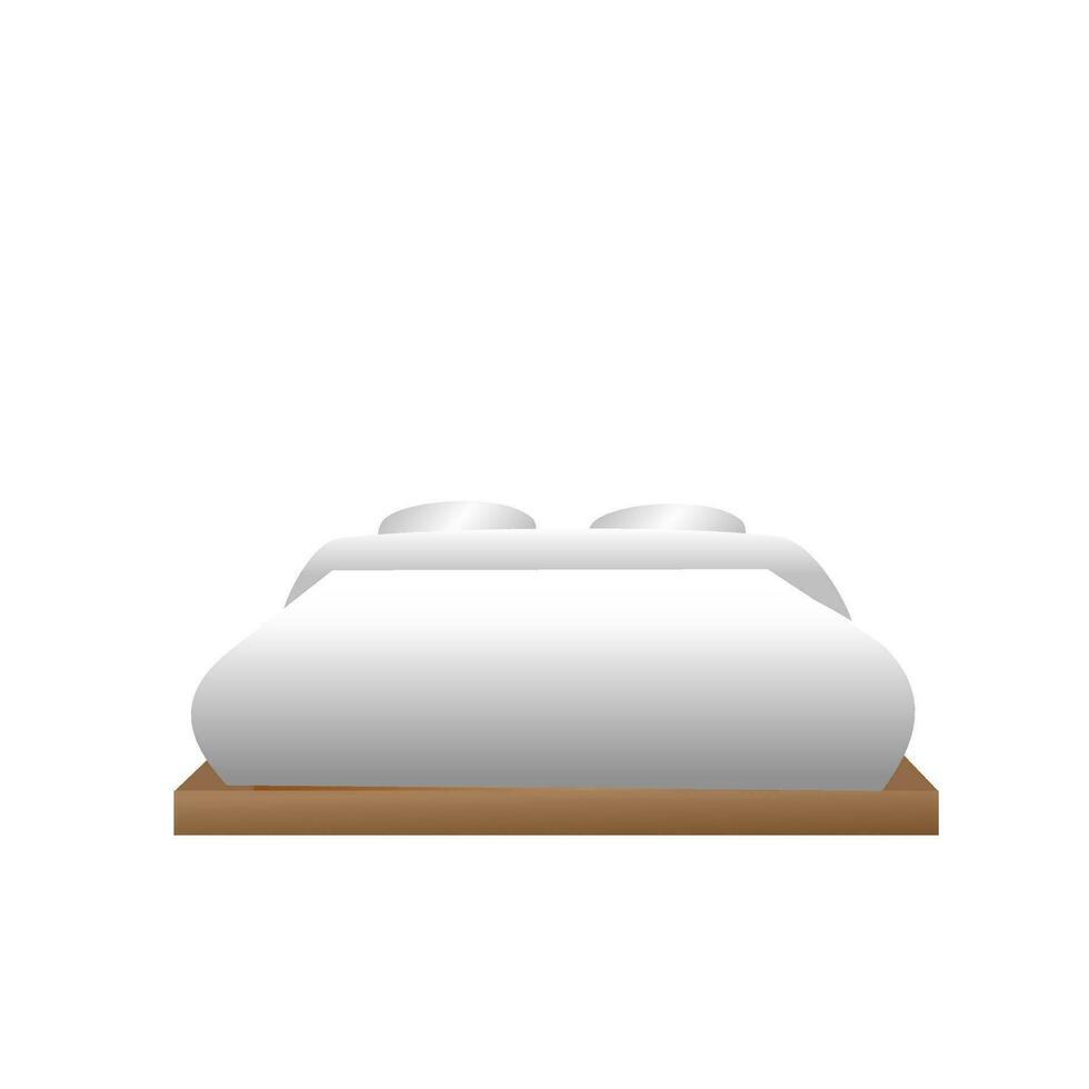 3D wooden bed Muji style for interior design concept on white background vector