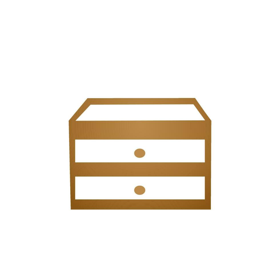 The illustration of nightstand on white background for interior design concept vector