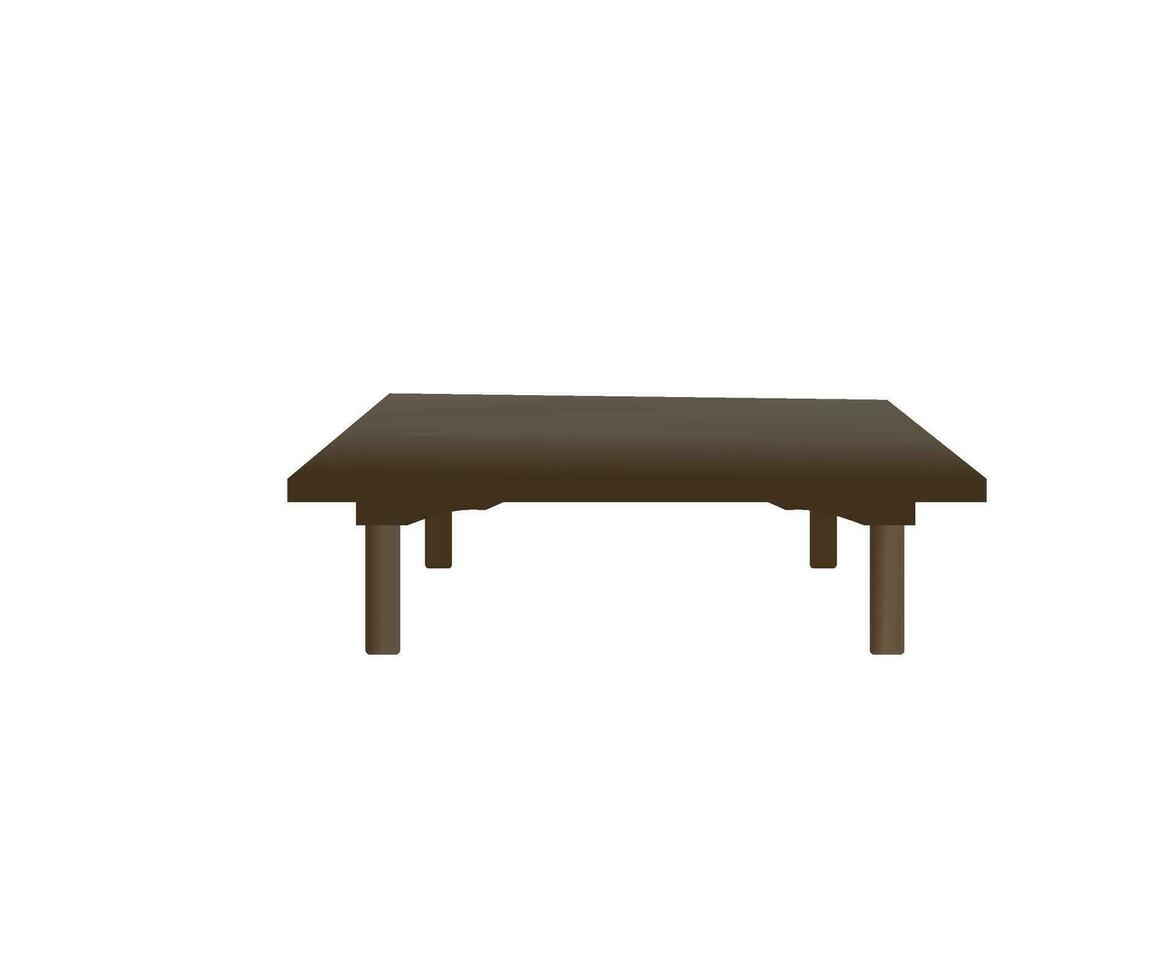 The illustration of Japanese table on white background for interior design, Japanese traditional concept vector