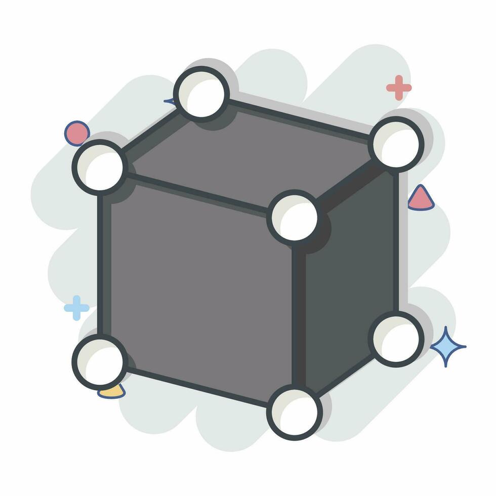 Icon Framework. related to 3D Visualization symbol. comic style. simple design editable. simple illustration vector