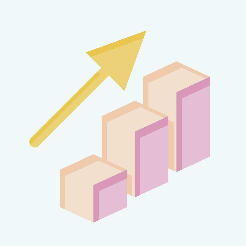 Icon Bar Chart. related to 3D Visualization symbol. flat style. simple design editable. simple illustration vector