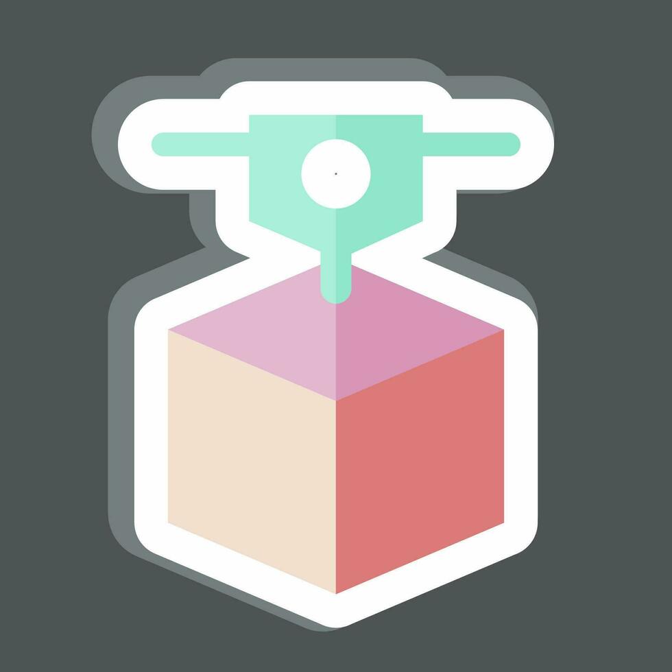 Sticker 3D Printing. related to 3D Visualization symbol. simple design editable. simple illustration vector