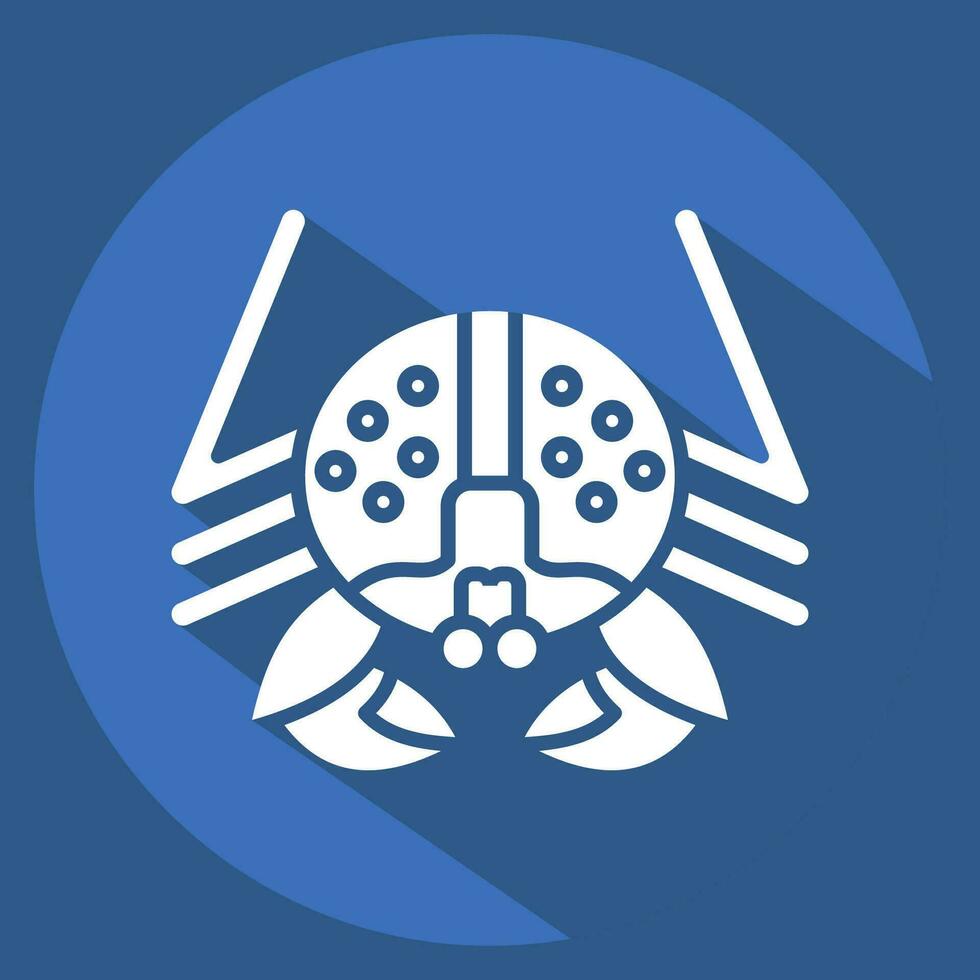 Icon Alaskan King Crab. related to Alaska symbol. long shadow style. simple design editable. simple illustration vector