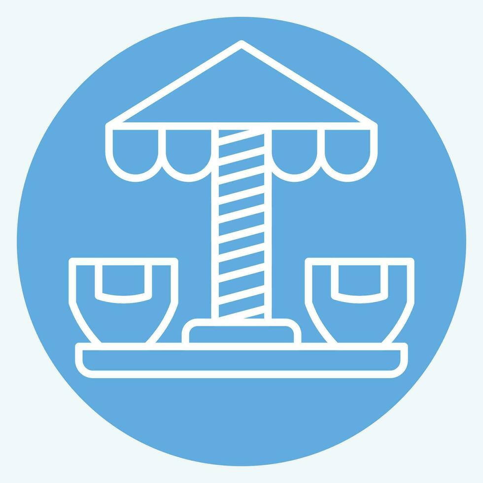 Icon Spinning Teacup. related to Amusement Park symbol. blue eyes style. simple design editable. simple illustration vector