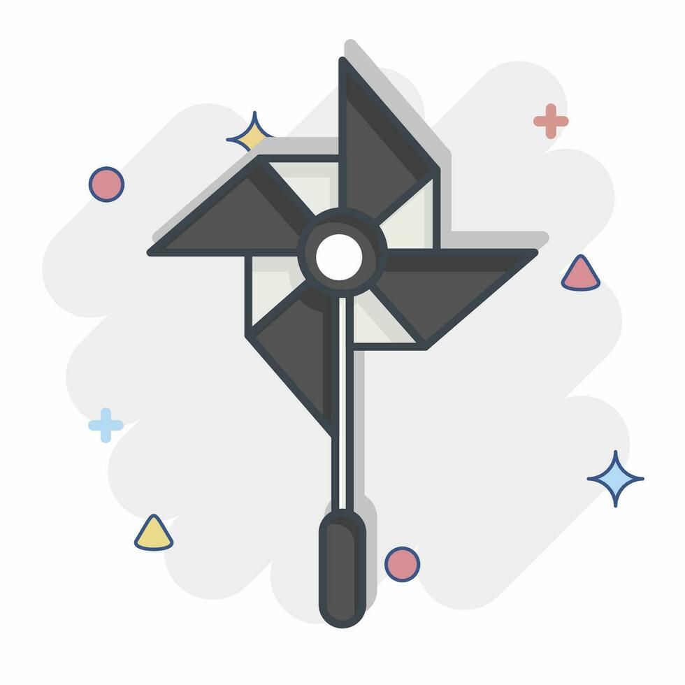 Icon Windmill. related to Amusement Park symbol. comic style. simple design editable. simple illustration vector