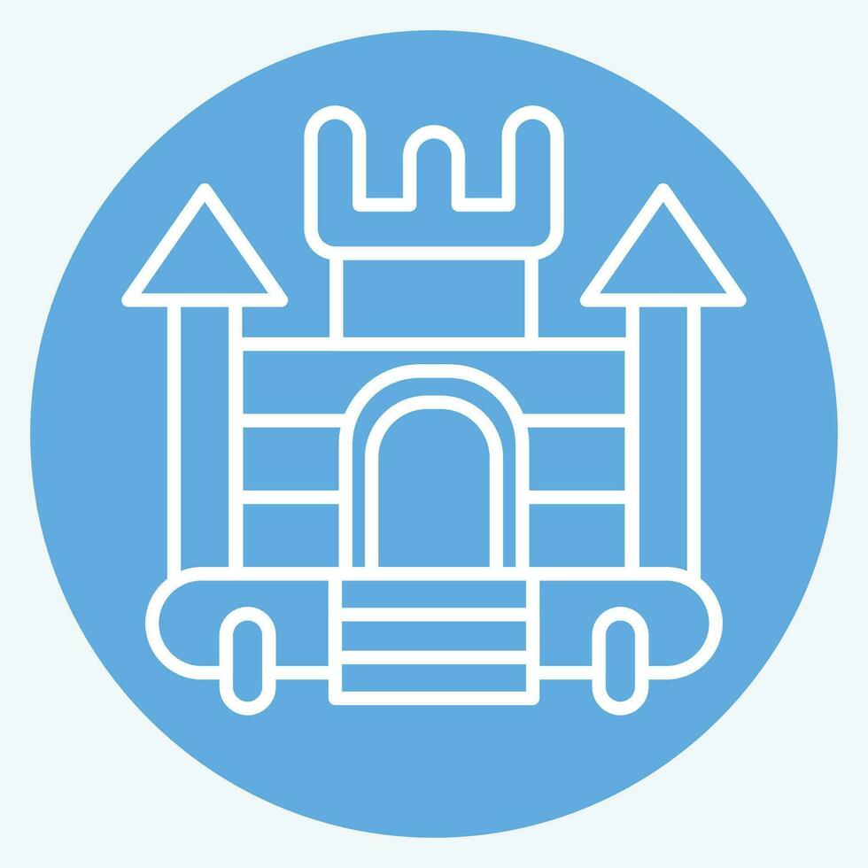Icon Inflatable Castle. related to Amusement Park symbol. blue eyes style. simple design editable. simple illustration vector
