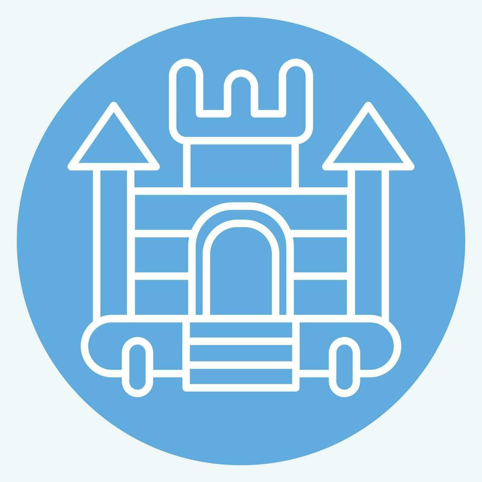 Icon Inflatable Castle. related to Amusement Park symbol. blue eyes style. simple design editable. simple illustration vector