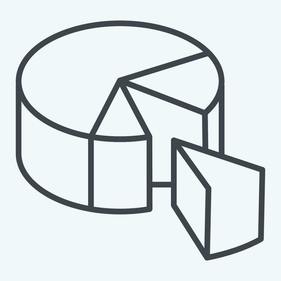 Icon Pie Chart. related to 3D Visualization symbol. line style. simple design editable. simple illustration vector