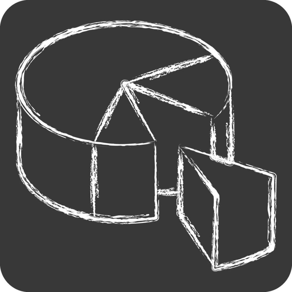 Icon Pie Chart. related to 3D Visualization symbol. chalk Style. simple design editable. simple illustration vector