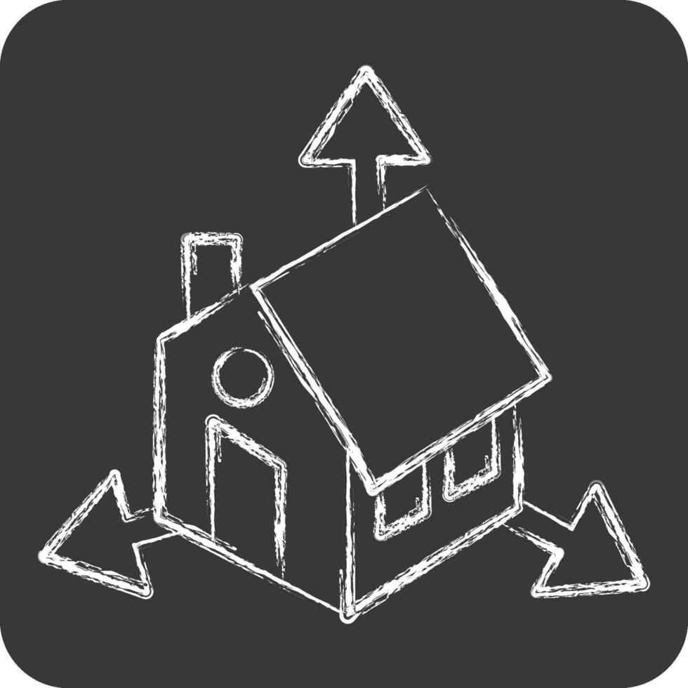 Icon Architectural Design. related to 3D Visualization symbol. chalk Style. simple design editable. simple illustration vector